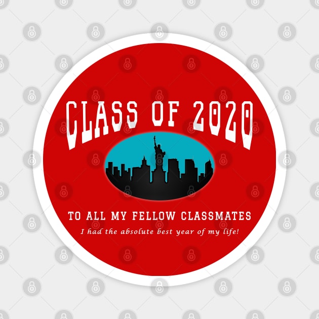 Class of 2020 - Red, Turquoise and White Colors Magnet by The Black Panther